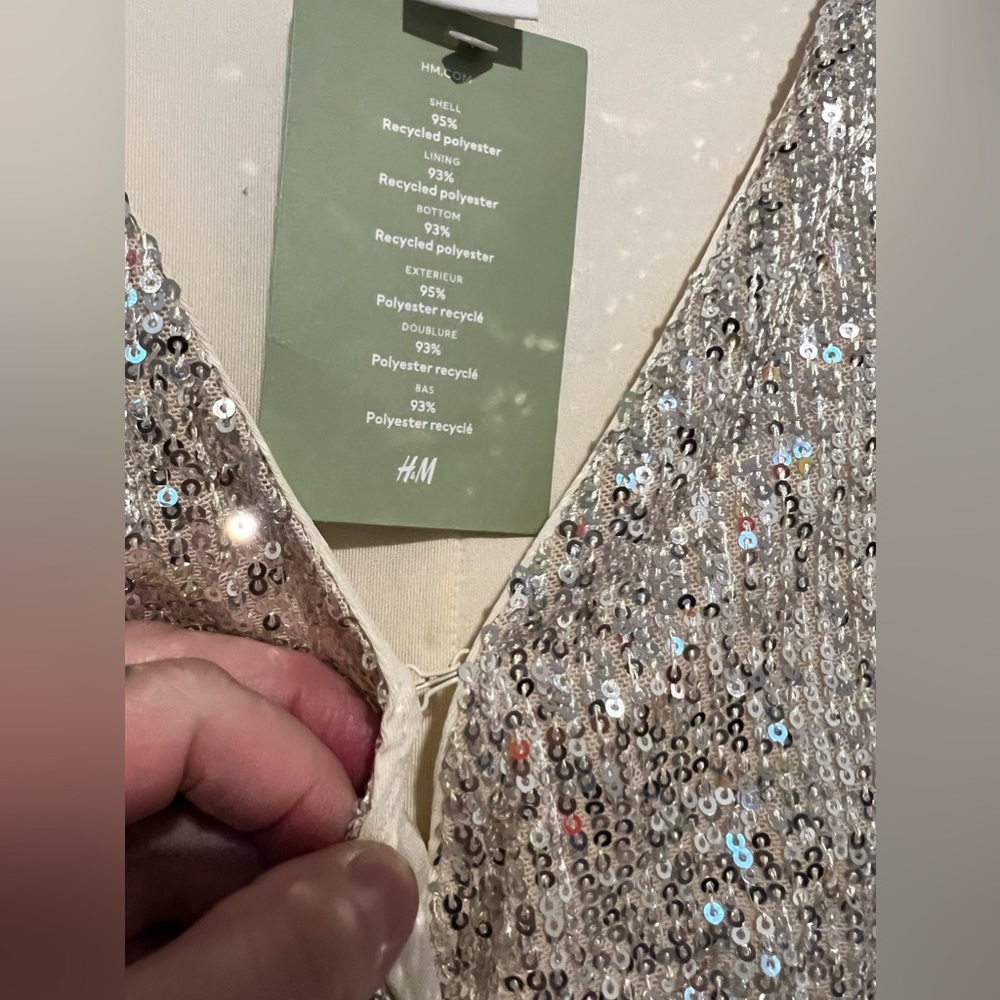 H&M Sequin Thong bodysuit size S - Picture 5 of 6